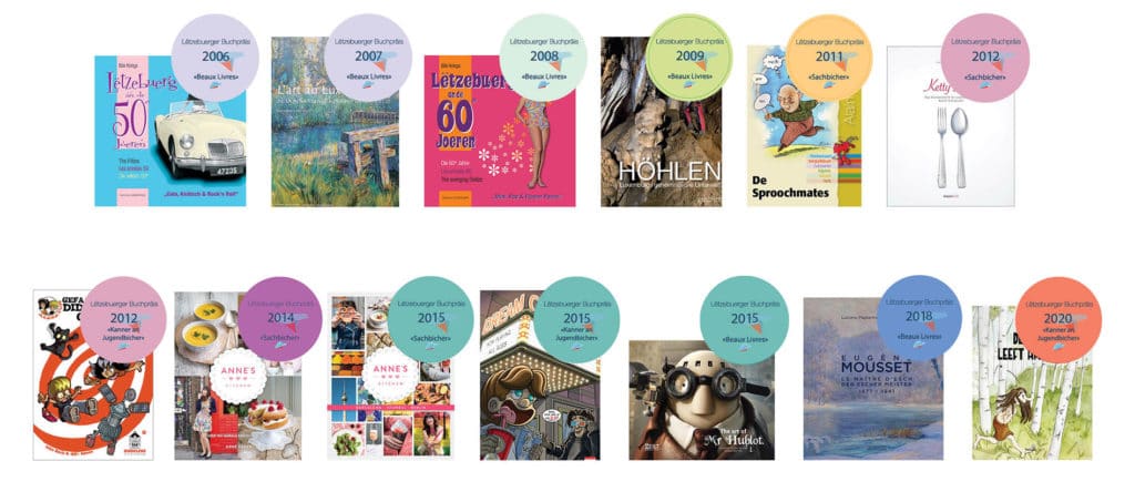 Books by Editions Schortgen that won the Luxembourg Book Prize